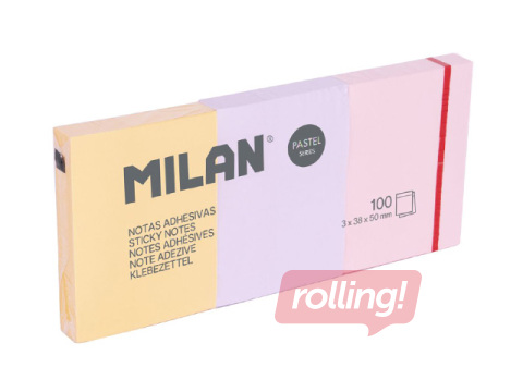 Kleepmärkmed Milan pastelltoonides, 38x50mm, 3x100 lehte