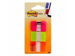 Indeksid Post-it, Strong, 25x38 mm,roosa/roheline/oranž