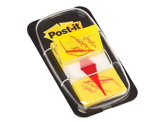 Labeling indices of plastic Post-it, Sign here! 25.4x43.2mm, 50 sheets