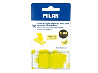 Index tabs Milan, translucent, 25 x 45 mm, neon yellow
