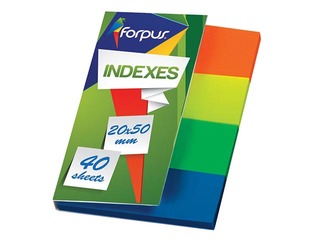 Indeksid, plastik, Forpus, 20x50 mm, 4x40l, värvi segamine