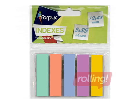 Indeksid Forpus, kilest, assortii, 12x44mm, 5х25 lehte