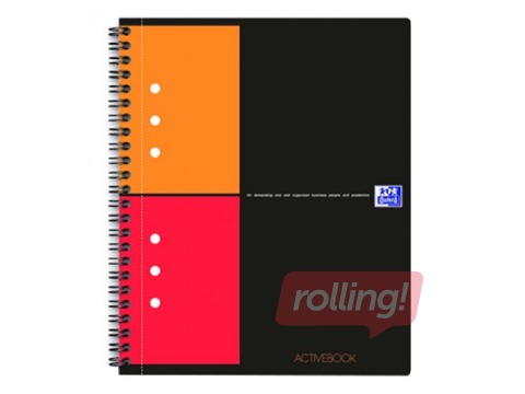 Notebook with spiral Oxford International ActiveBook A5+, squared, 80 pages