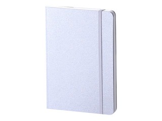 Notebook, A5 Mondial, square, light grey with grey rubber