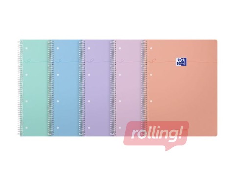 Vihik Oxford, A4+, jooneline, 80 lehte, pastelltoonides