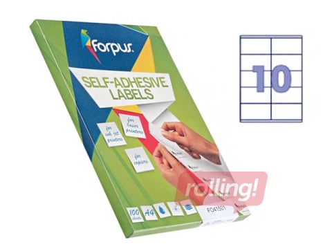 Labels Forpus, A4, 105x57mm, 100 sheets, white