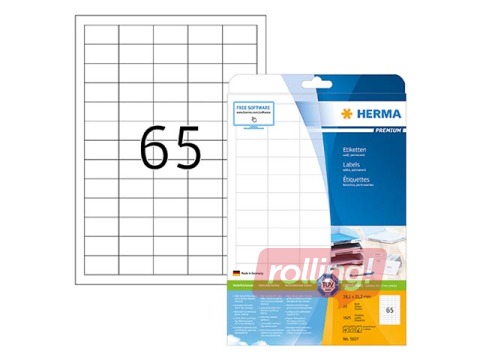 Sügavkülma etiketid Herma Special, A4, 38.1x21.2 mm, 25 lehte, valge