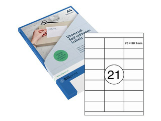 SALE Etiketid Rillprint, A4, 70x38.1 mm,100 lehte, valge 