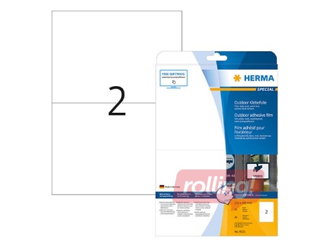 Weatherproof outdoor film labels Herma A4, 210 x 148 mm, white, extremely strong adhesion, stretchable