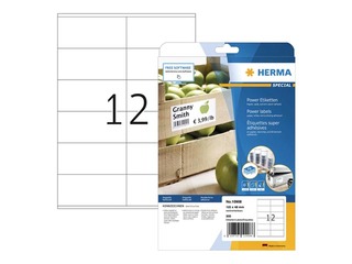 Labels Herma Power  A4, 105 x 48 mm, 25 sheets, strong adhesion, white