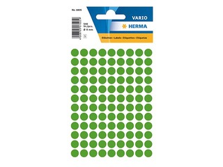 Etiketid, mitmeotstarbelised, Herma, 8 mm, roheline