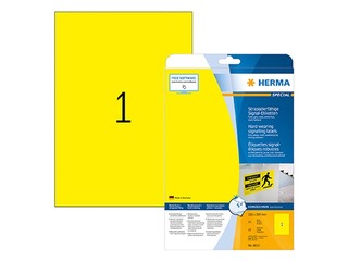 Etiketid Herma Special, A4, 210x297 mm, 20 lehte, kollane