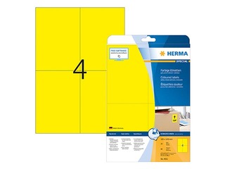 Etiketid Herma värvilised, A4, 105x148 mm, 100 lehte, kollane 
