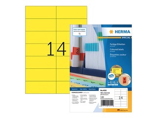 Sildid Herma, A4, 105 x 42,3 mm, 100 lehte, kollane