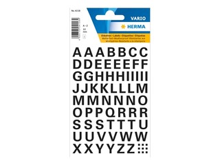 Tähed Herma A-Z, 10 mm, ilmastikukindlad, must kile