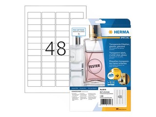 Kleebised Herma A4, 45,7 x 21,2 mm, 25 lehte, ilmastikukindel, püsikleepuv, kristallselge