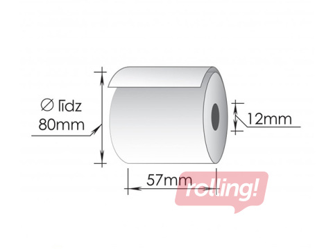 Kassarull 57 x 80mm x 75m, termopaber, 10 tk