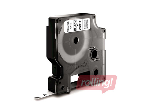 Marķēšanas lente DYMO D1, 6 mm x 7 m, melni burti uz balta fona 