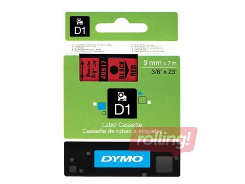 Marking label  Dymo D1, 9 mm x 7m, red, black letters
