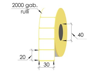Termoetikett rullis  30x20 mm, Top, 2000 tk.