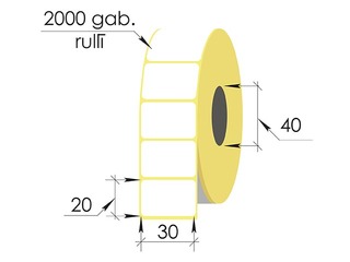 Termoetikett rullis, 30x20 mm, Top, 2000 tk