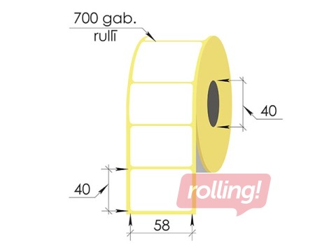 Termokleebised rullisl, 58 x 40 mm, TermoEko, 700 tk