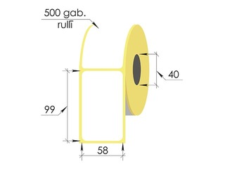 Termokleebised rullis, 58 x 99 mm, TermoEko, 500 tk