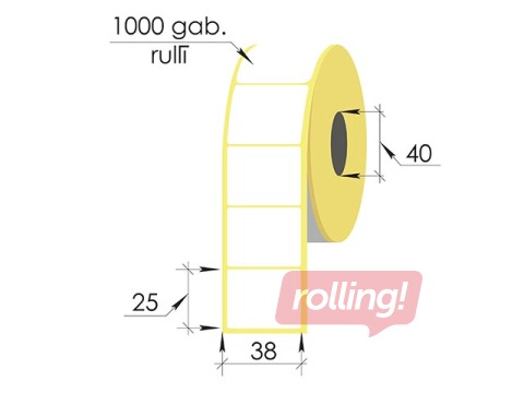 Termoetikett rullis l, 38x25 mm, Top, 1000 tk 