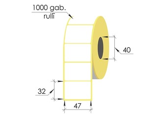Termoetikett rullis , 47x32 mm, Top, 1000 tk.