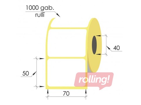 Termokleebised rullis, 70 x 50 mm, TermoEko, 1000 tk