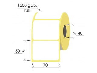 Termokleebised rullis, 70 x 50 mm, TermoEko, 1000 tk