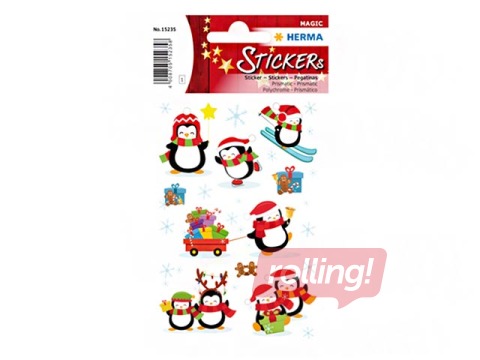 Stickers Herma Magic, Winter penguins, prismaticfoil , 1 sheet