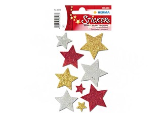 Stickers  Herma Magic, multicolored stars, diamond glittery, 1 sheet