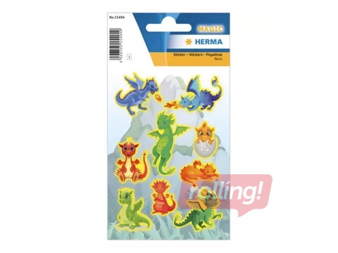 Kleebised Herma Dragon, neoonefekt,1 leht