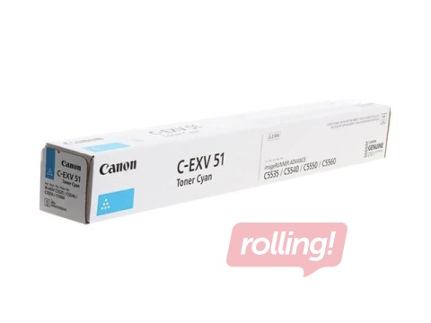 Tonera kasete Canon C-EXV51, ciānzila, (60000 lpp.)