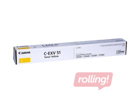 Tonera kasete Canon C-EXV51, dzeltena (60000 lpp.)