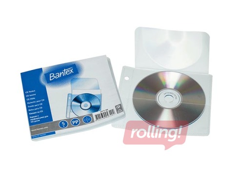 CD/DVD taskud 1 CD, PP, 5 tk, läbipaistvad