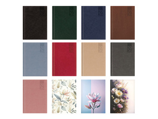 Raamatkalender, A5, kunstnahast kaante, kõvaköide, NÄDAL Horisontaal