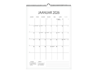 Memokalender, aasaga spiraalköide, 297x420mm