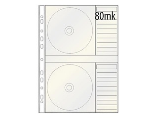 SALE Taskutega mapp DONAU CD-de / DVD-de hoiustamiseks, matt, 80 taskut, A4, 1 tk