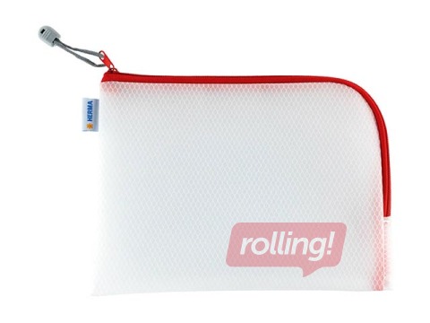 Kileümbrik – suletav Herma, A5, läbipaistev, punanase zip lukuga