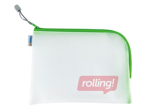 Kileümbrik – suletav Herma, A5, läbipaistev, rohelise zip lukuga