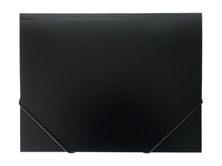 Kummiga mapp Multi-S, A4, 1,9 сm, plastik, must