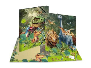 Elasticated folder Herma, A4, Dino World, cardboard