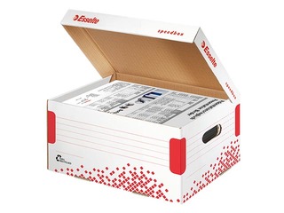 Архивная коробка Esselte Speedbox, с крышкой, A4, картонная, белая