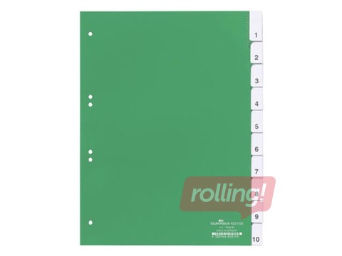 Vahelehed Durable, 10 jaotust, A4, eemaldatavate indeksitega