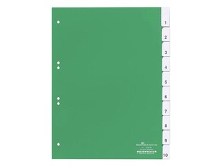 Vahelehed Durable, 10 jaotust, A4, eemaldatavate indeksitega
