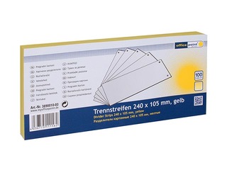 Vahelehed Office Point, 10.5x24cm, kartong, kollane, 100 tk.