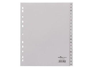 Index set  wiht printed tabs Durable A-Z, A4 +, PP, grey