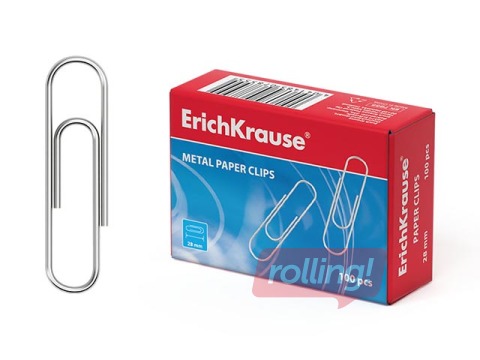 Kirjaklambrid ErichKrause, tsingitud, 28mm, 100 tk.